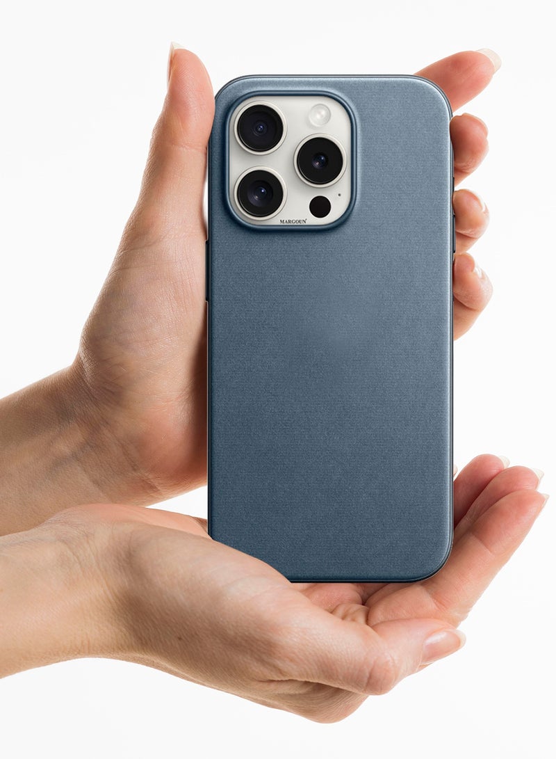 CATANES FineWoven case cover for Apple iPhone 15 Pro with MagSafe durable and heavy protection - Midnight Blue - Image 4