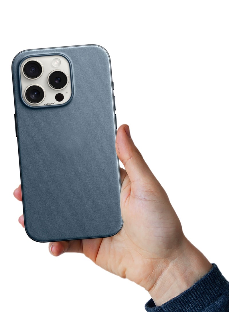 CATANES FineWoven case cover for Apple iPhone 15 Pro with MagSafe durable and heavy protection - Midnight Blue - Image 5