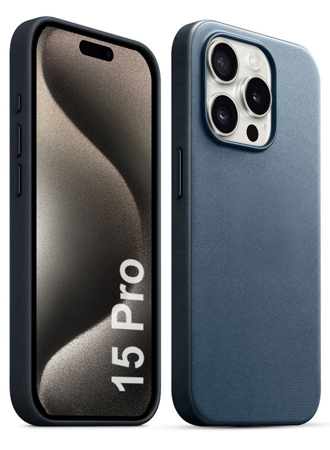 CATANES FineWoven case cover for Apple iPhone 15 Pro with MagSafe durable and heavy protection - Midnight Blue - Image 2