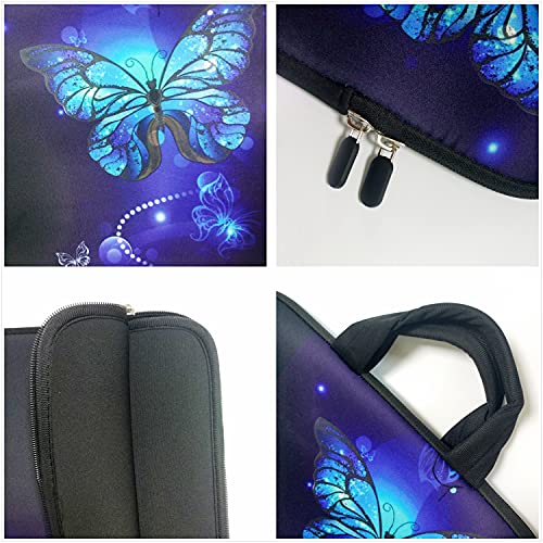 Baocool 11 11.6 12 12.1 12.5 inch Laptop Carrying Bag Chromebook Case Notebook Ultrabook Bag Tablet Cover Neoprene Sleeve for Apple MacBook Air Samsung Google Acer HP DELL Lenovo Asus (Blue Butterfly) - Image 3