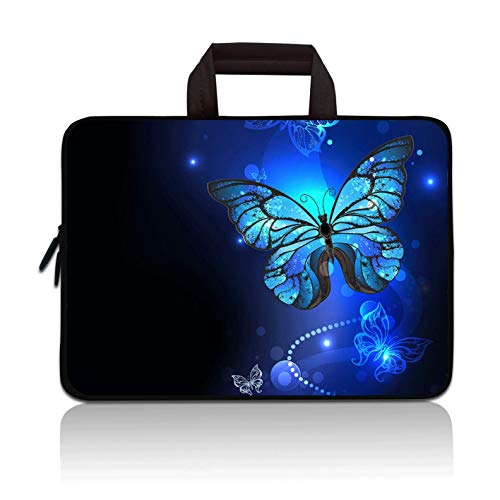 Baocool 11 11.6 12 12.1 12.5 inch Laptop Carrying Bag Chromebook Case Notebook Ultrabook Bag Tablet Cover Neoprene Sleeve for Apple MacBook Air Samsung Google Acer HP DELL Lenovo Asus (Blue Butterfly) - Image 1