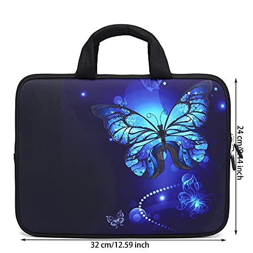 Baocool 11 11.6 12 12.1 12.5 inch Laptop Carrying Bag Chromebook Case Notebook Ultrabook Bag Tablet Cover Neoprene Sleeve for Apple MacBook Air Samsung Google Acer HP DELL Lenovo Asus (Blue Butterfly) - Image 4
