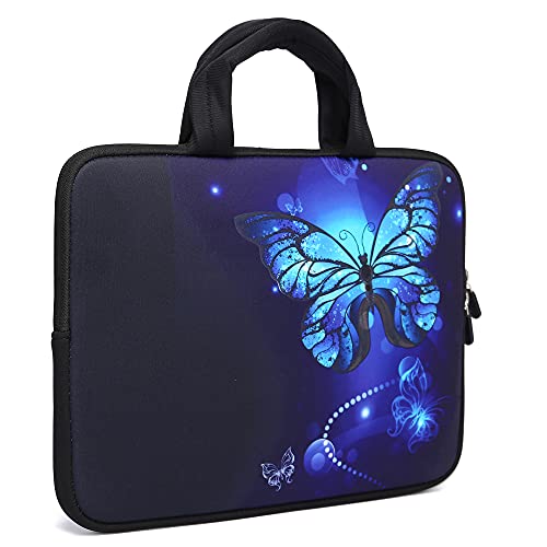Baocool 11 11.6 12 12.1 12.5 inch Laptop Carrying Bag Chromebook Case Notebook Ultrabook Bag Tablet Cover Neoprene Sleeve for Apple MacBook Air Samsung Google Acer HP DELL Lenovo Asus (Blue Butterfly) - Image 2