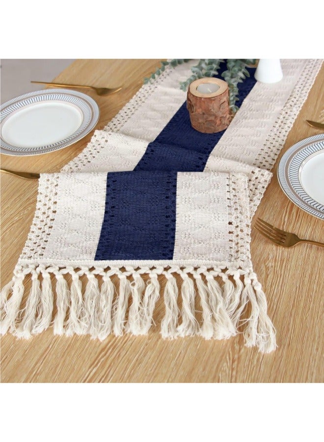 Woven Tassel Cotton Linen Tablecloth Vintage Openwork Crochet Long Tablecloth Fireplace Decoration Napkin Tablecloth  - Image 2