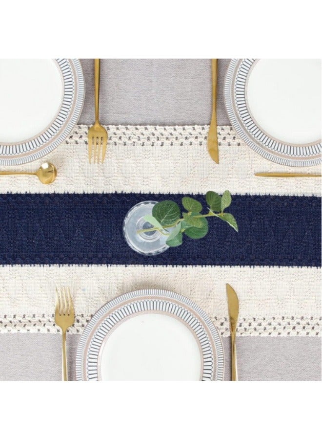 Woven Tassel Cotton Linen Tablecloth Vintage Openwork Crochet Long Tablecloth Fireplace Decoration Napkin Tablecloth  - Image 5