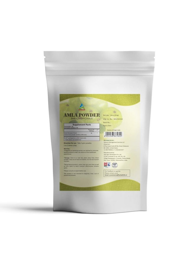 HERBAL HILLS Amla Powder 454 Gms Indian Gooseberry Emblica Officinalis Rich In Antioxidant (16 Ounce Pack Of 1)  - Image 2