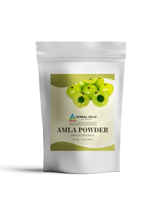 HERBAL HILLS Amla Powder 454 Gms Indian Gooseberry Emblica Officinalis Rich In Antioxidant (16 Ounce Pack Of 1)  - Image 1