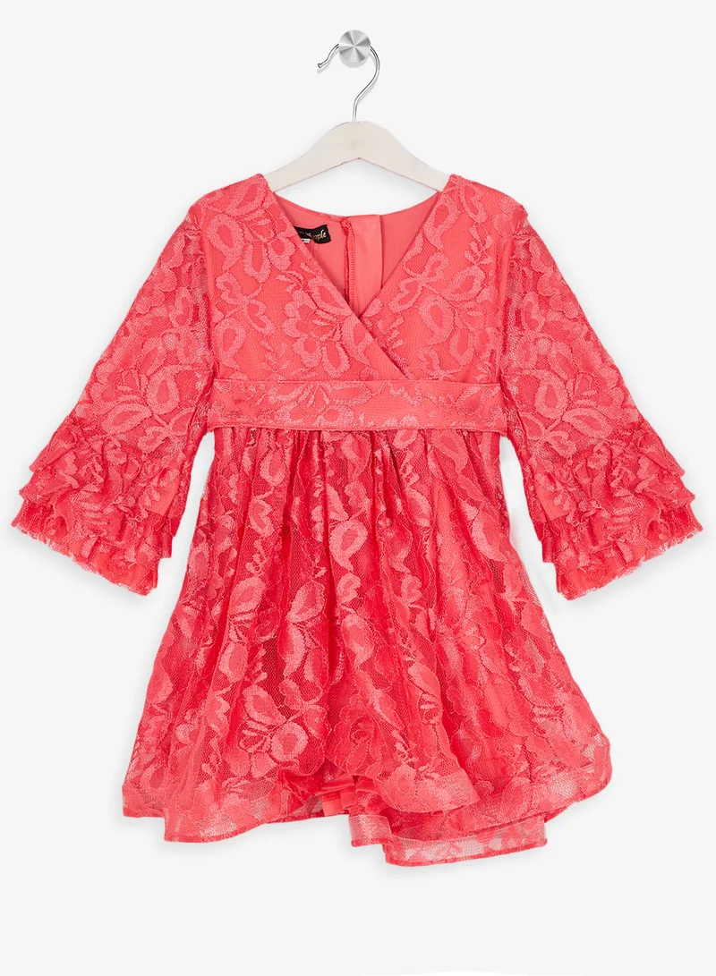 Little Golden Apple Little Ruffle Sleeve Dress