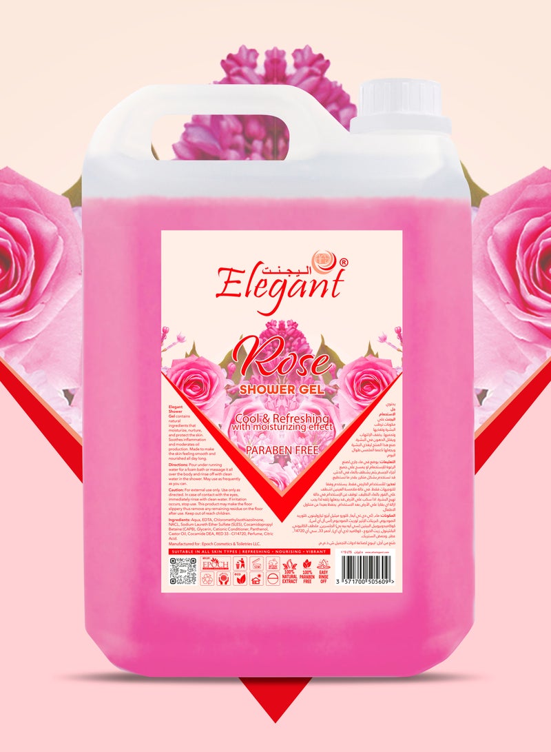 Elegant Rose Shower Gel with Moisturizer 5 Liter Pack of 4 - Image 2