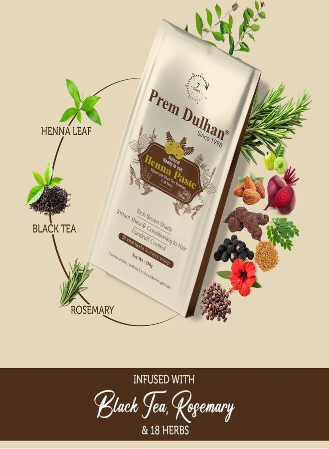 Prem Dulhan Henna Paste Ready to Apply, Natural Pre Mixed formula Hair Color, for Men and Women, Rich Brown Shade, Pack of 1 - Image 5