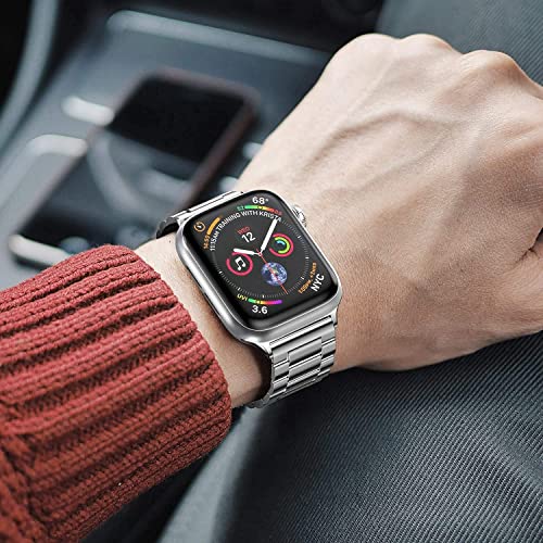 FOLX FMS1210 Metal Stainless Steel Milanese Magnetic Straps / Heavy Chain Bands Compatible With Apple iWatch Band For Men Women Unisex, Replacement Straps 49mm 45mm 44mm 42mm 41mmm 40mm 38mm For iWatch Series Ultra/8/7/6/5/4/3/2/1/SE/SE2【 👉 Only Strap For Apple iWatch ⌚ Watch NOT Included 】 (38MM 40MM 41MM, GOLD [ HEAVY CHAIN ]) - Image 3
