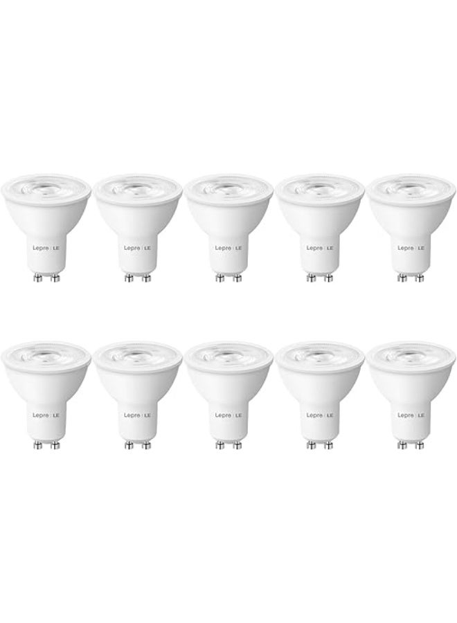 Lepro GU10 LED Bulbs, Daylight White 6500K, 38° Narrow Beam Spot Light, 4W 345lm Energy Saving Light Bulbs, 50W Halogen Spotlight Equivalent, No Flickering, Non-dimmable, Pack of 10 - Image 1