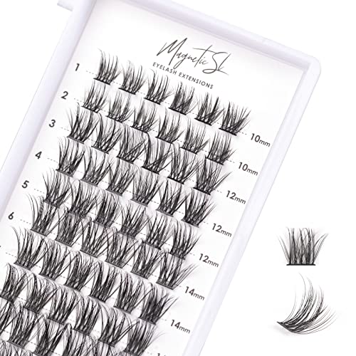 Magnetic SL رموش مجمعة 72 رموش فردية مجمعة تمديدات رموش صناعية مجموعة تمديد رموش DIY رموش صناعية قابلة لإعادة الاستخدام مظهر طبيعي مزيج 10-16مم C D Curl-DM06 - Image 1