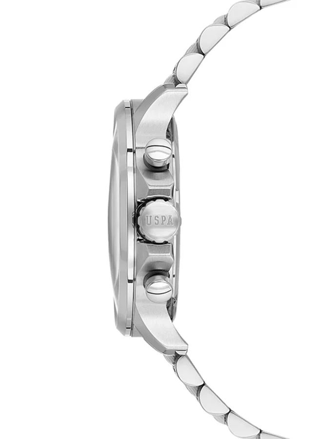 U.S. Polo Assn. New Stainless Steel Bracelet Quartz Multifunction Watch for Men, 43mm