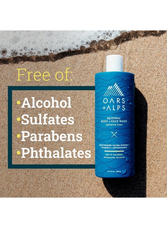 Men'S Moisturizing Body And Face Wash, Skin Care Infused With Vitamin E And Antioxidants, Sulfate Free, California Coast, 2 Pack