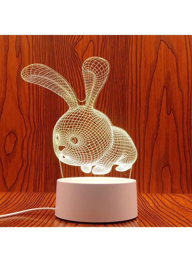 Swan Night Light Plug USB Bedside Lamp Creative Girl Cartoon 3D Table Lamp Bedroom LED Gift Lamp-Color:Rabbit-Dimensions:USB Charging Touch 7 Color (with Lithium Battery)  - Image 1
