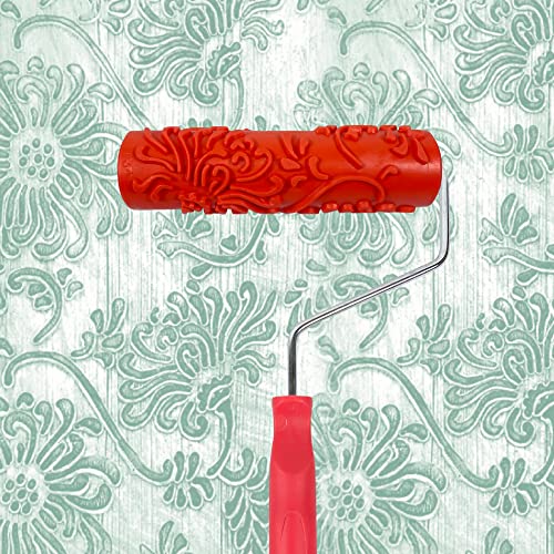 Nichiyo 7'' Texture Roller DIY Decorative Art Pattern Paint Roller Rubber Roller for Walls, Furnitures and Floors Decoration(EG043T) - Image 1