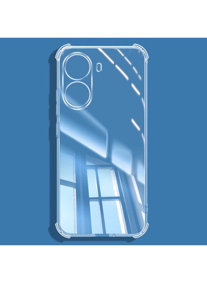 Maikuqi Suitable For Redmi Turbo4 Four-corner Anti-fall Phone Case Full Coverage Anti-fall Airbag Transparent Protective Cover Soft Shell Tpu - Transparent White - Image 3