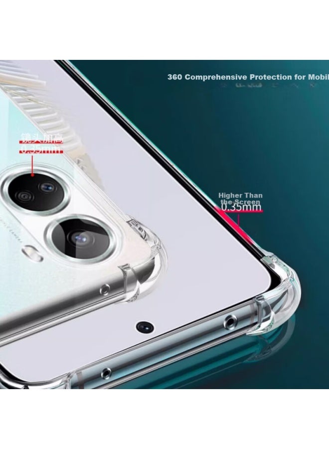 Maikuqi Suitable For Redmi Turbo4 Four-corner Anti-fall Phone Case Full Coverage Anti-fall Airbag Transparent Protective Cover Soft Shell Tpu - Transparent White - Image 2