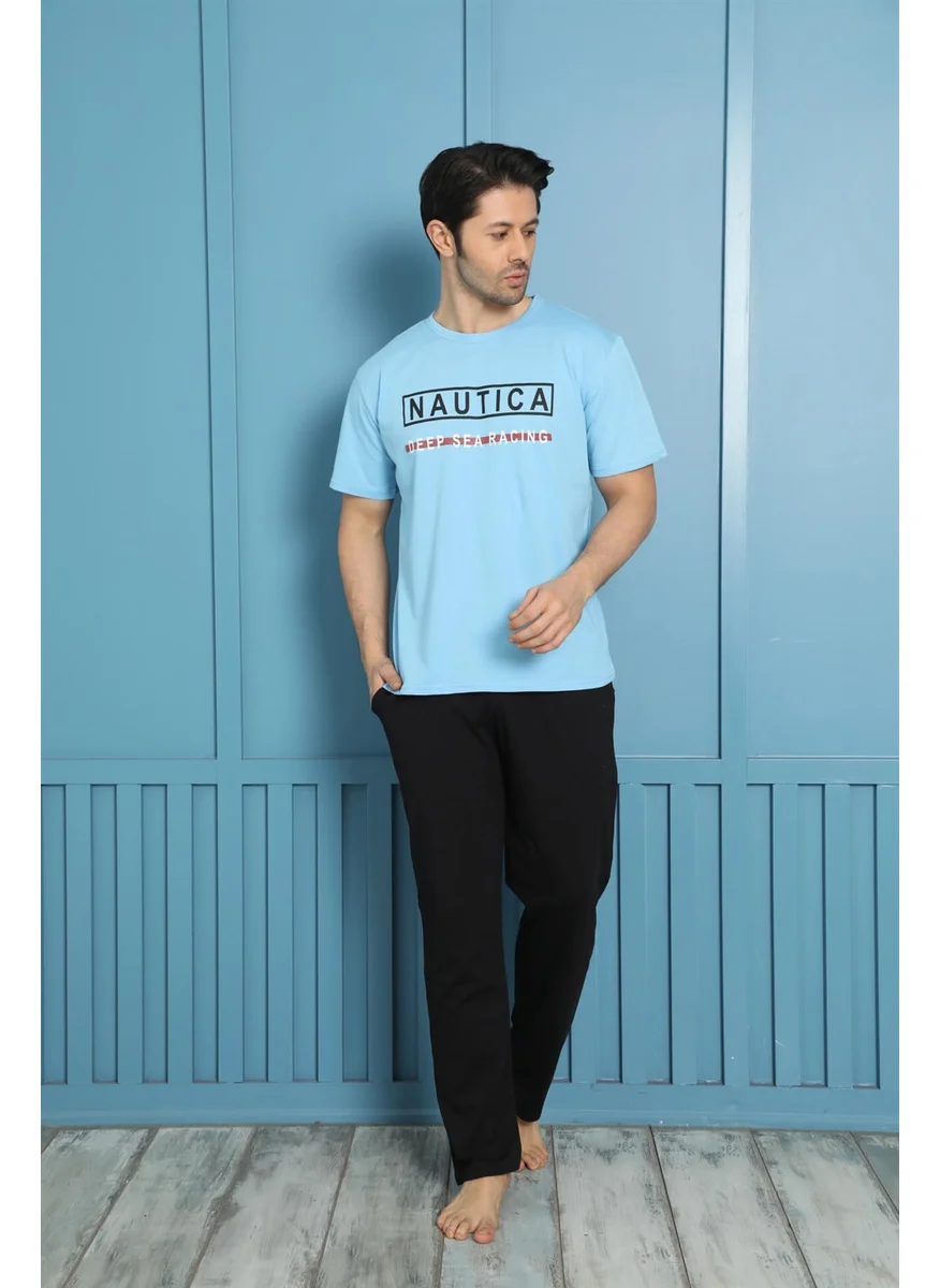 Akbeniz Men's 100% Cotton Pocket Pajamas Set 20576M
