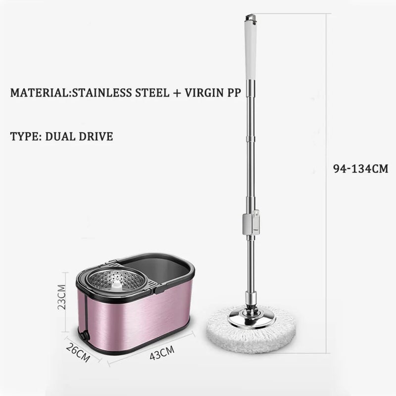 upyog Steel Bucket Mop Purple 360 Spin Mop with Steel Bucket Stainless Steel Mop Bucket for Floor Cleaning Heavy Duty SelfWringing Mop with Bucket Easy Spin Mop and Bucket Set - Image 3