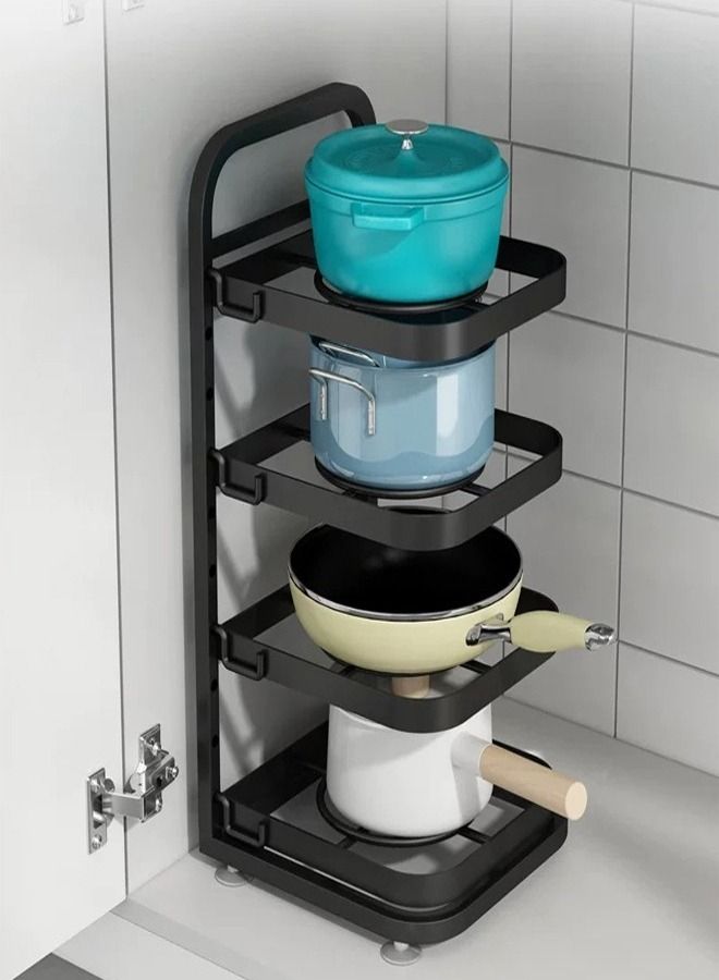 4-Layer Kitchen Food Storage Shelf Multifunctional Foldable Side Dishes Tray Organizer - Image 1