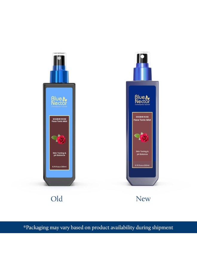 Blue Nectar Shubhr Rose Face Tonic Mist | Rose Water Spray for Face| Pure Rose Face Toner for Glowing Skin |  Face Mist and Toner for Oily Skin, Dry Skin and Normal Skin, Steam Distilled (200 ml) - Image 2