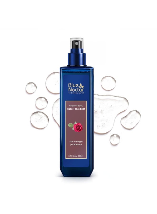 Blue Nectar Shubhr Rose Face Tonic Mist | Rose Water Spray for Face| Pure Rose Face Toner for Glowing Skin |  Face Mist and Toner for Oily Skin, Dry Skin and Normal Skin, Steam Distilled (200 ml) - Image 1