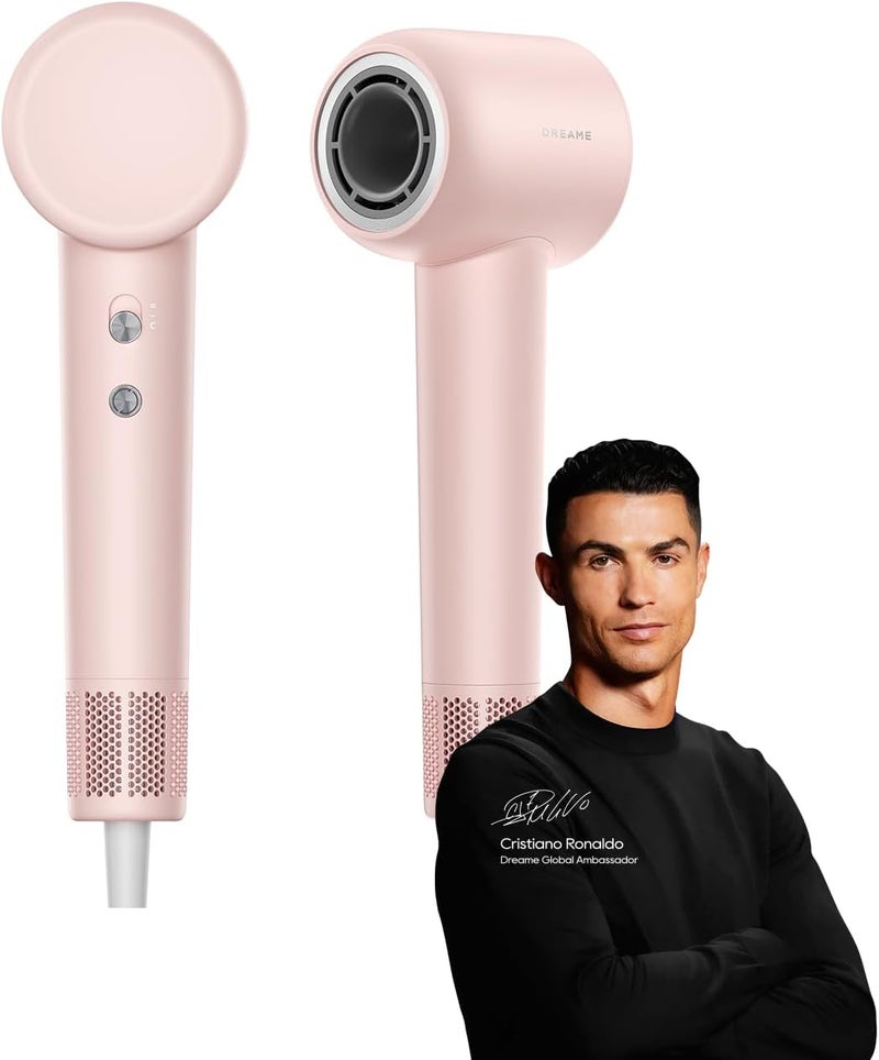 Dreame Hair Gleam Hair Dryer, Fast High Speed Motor with 110,000 rpm, 65 m/s Airflow, 330 g, 200 Million Negative Ions, Temperature and Air Flow Control, Pink - Image 1