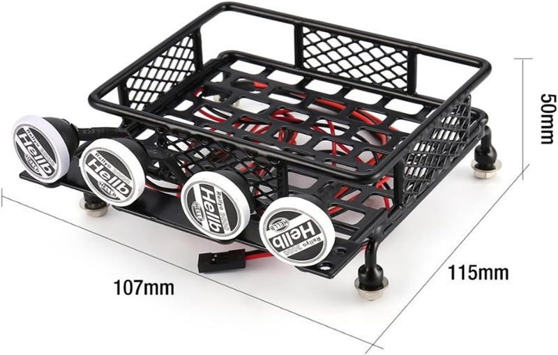 Yurefax RC Car Roof Rack with Light Bars - Image 2