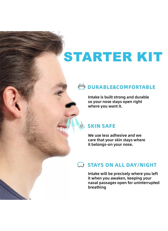 Generic - Starter Kit, Sleep and Sport Nasal Dilator, Anti-snoring Nose Patch Comfortable Anti-snoring Device Suitable for Hotels, Homes, Business Travel, Round Nasal Breathing Dilators Start #Black - Image 1