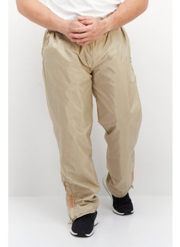 Men Sportswear Fit Brand Logo Training Track Pants, Beige