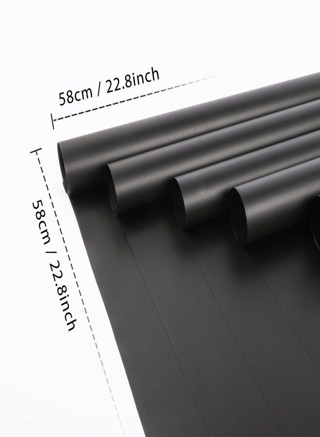 NESCCI 20 Sheet Flower Wrapping Paper - Waterproof Floral Bouquet Wrapping Paper, Florist Supplies Packaging Paper for Wedding Birthday Gift DIY (Misty Black) - Image 2