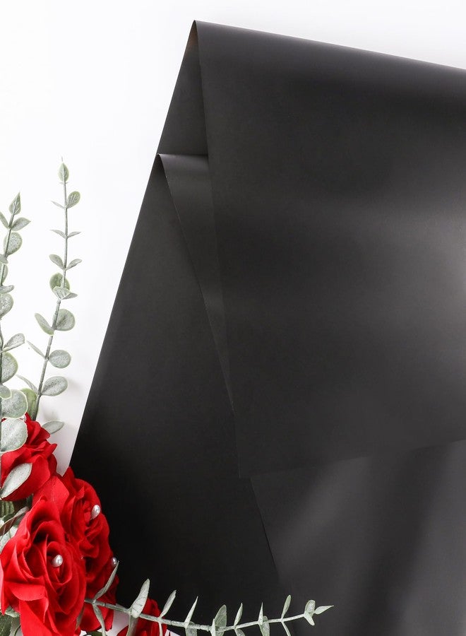 NESCCI 20 Sheet Flower Wrapping Paper - Waterproof Floral Bouquet Wrapping Paper, Florist Supplies Packaging Paper for Wedding Birthday Gift DIY (Misty Black) - Image 3