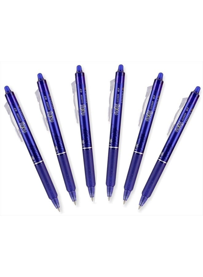 PILOT أقلام جيل قابلة للمسح FriXion Ball 0.7 مم، نقطة رفيعة، حبر أزرق، عبوة من 6