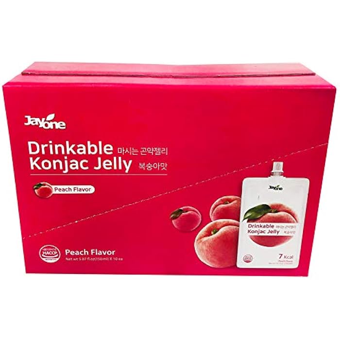 Jayone جيلاتين كونجاك القابل للشرب من جايون (10 عبوات سعة 150 مل) - 0 جرام سكر، منخفض السعرات الحرارية، فقط 7 سعرات حرارية لكل عبوة (خوخ) - Image 2
