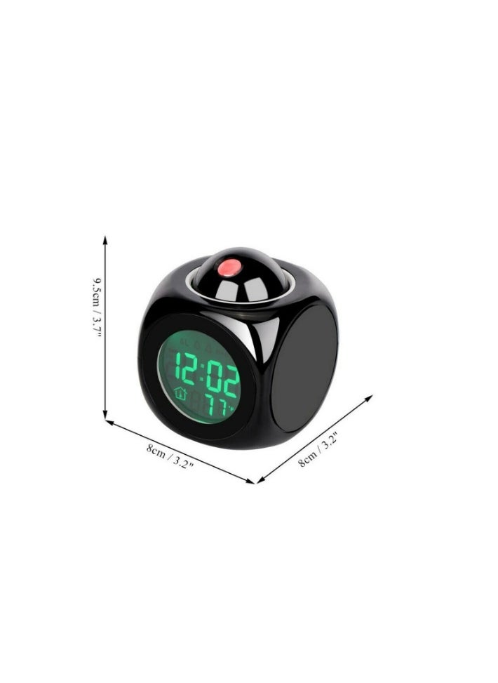 Generic - A creative multi-functional alarm clock, suitable for setting the time, with a voice feature in English, with a display screen (color: white), digital - Image 1