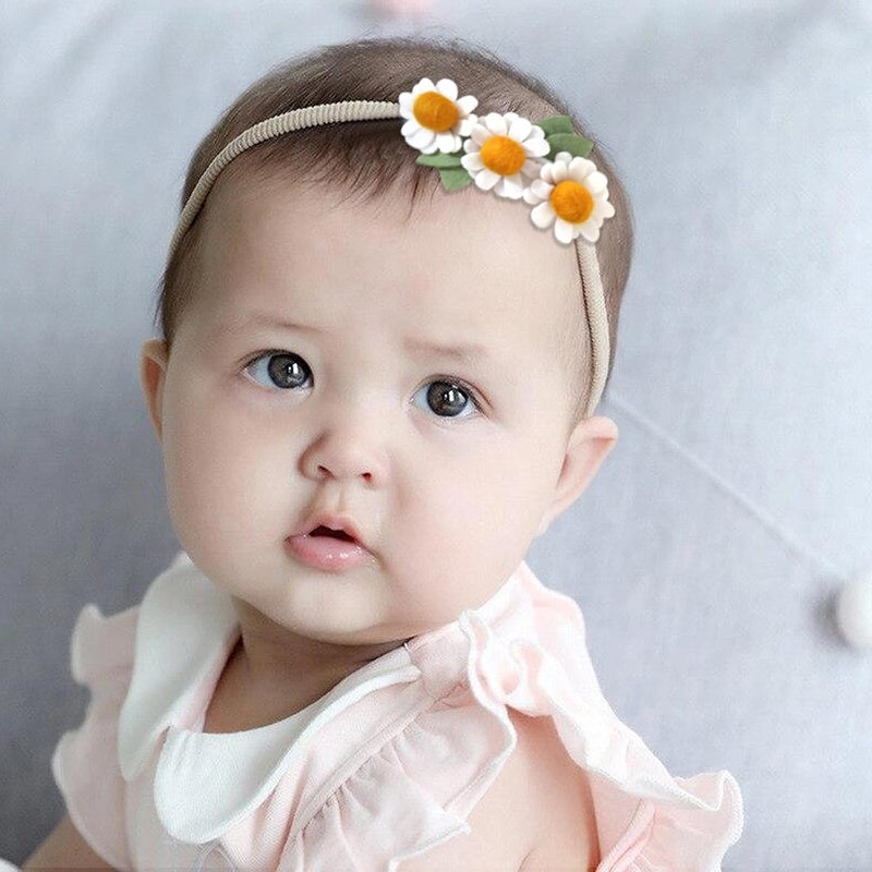 Agkvw Felt Daisy Baby Headband Two Groovy and Wild One Party Accessories Woodland Baby Headbands New Born Shooting Props Half Birthday Flower Headband - Image 3
