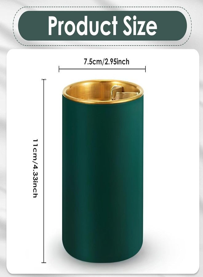 BGVM Car Ash Tray Stainless Steel, Green Windproof Ashtray with Funnel Lid, Compact Table Ashtray for Home & Office, 3.9 x 3.9 x 3.9 Inches - Image 2