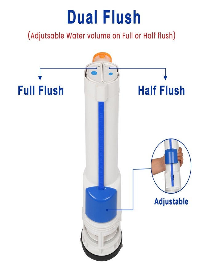 Prem's صمام تدفق مزدوج بلاستيكي من بريم مقاس 12 بوصة، وصلة خزان، وصلة سيفون للمرحاض، صمام تدفق مثبت على الأرض يعمل بغطاء المرحاض، صمام تدفق بالضغط، تدفق ضغط مخفي، 12 بوصة لقطعة واحدة - Image 5