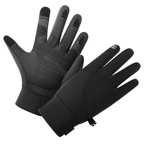 Suneed Winter Gloves for Men，Waterproof Thermal Gloves Cold Weather Running Gloves for Men Women, Touchscreen Men’s Winter Gloves for Running Cycling Hiking Driving (Black,XL) - Image 1