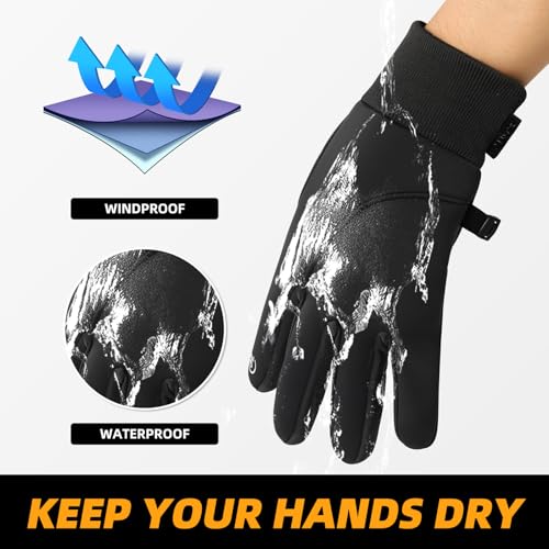 Suneed Winter Gloves for Men，Waterproof Thermal Gloves Cold Weather Running Gloves for Men Women, Touchscreen Men’s Winter Gloves for Running Cycling Hiking Driving (Black,XL) - Image 4