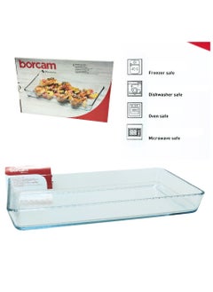 Borcam Borcam Rectangular Glass Baking Tray, 2850 Ml Capacity, 45 Mm Height, 370X240 Mm Diameter - Clear  - Image 4
