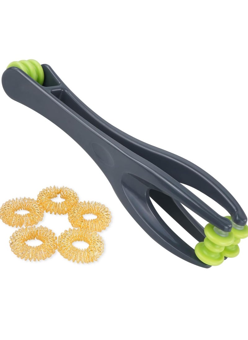 General 2-in-1 Finger & Hand Massager Roller and 5 Pcs Acupressure Massage Rings for Finger Hand Massage, for Circulation, Stress, Arthritis and Hand Pain Relief,for Hands, Palm & Wrist  - Image 1