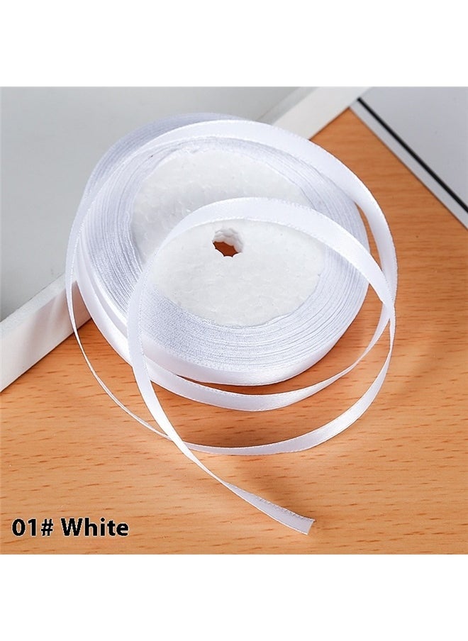 yongsheng Satin Ribbon White，Satin Ribbon 10mm X 22 Metres,Polyester Woven Ribbon for Gift Wrapping,DIY Crafts,Bouquets,Party Wedding  - Image 3