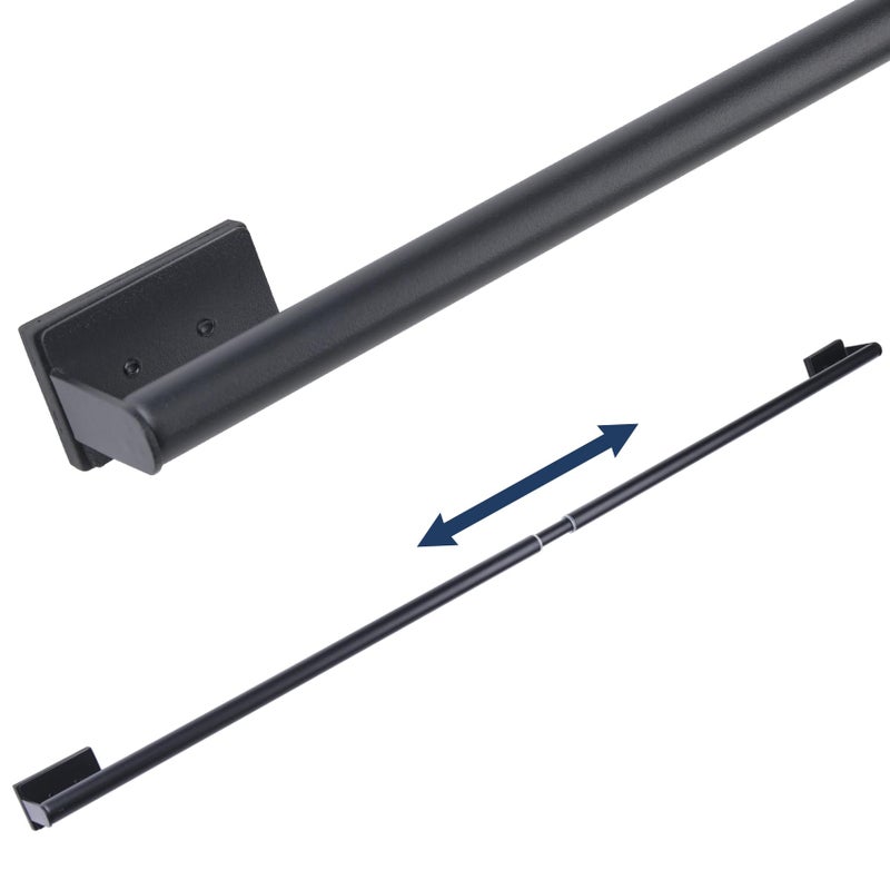 LEVOSHUA 16.6-42.9 Inches Adjustable Magnetic Curtain Rod for Metal Door, 2 Sizes in 1 Extend from 16.6-29.6 inches or 32-42.9 inches, Strong Magnet Holder for Cafe Sash Curtain, Black 1 Pack - Image 1