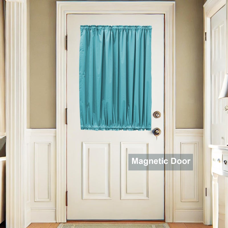 LEVOSHUA 16.6-42.9 Inches Adjustable Magnetic Curtain Rod for Metal Door, 2 Sizes in 1 Extend from 16.6-29.6 inches or 32-42.9 inches, Strong Magnet Holder for Cafe Sash Curtain, Black 1 Pack - Image 2