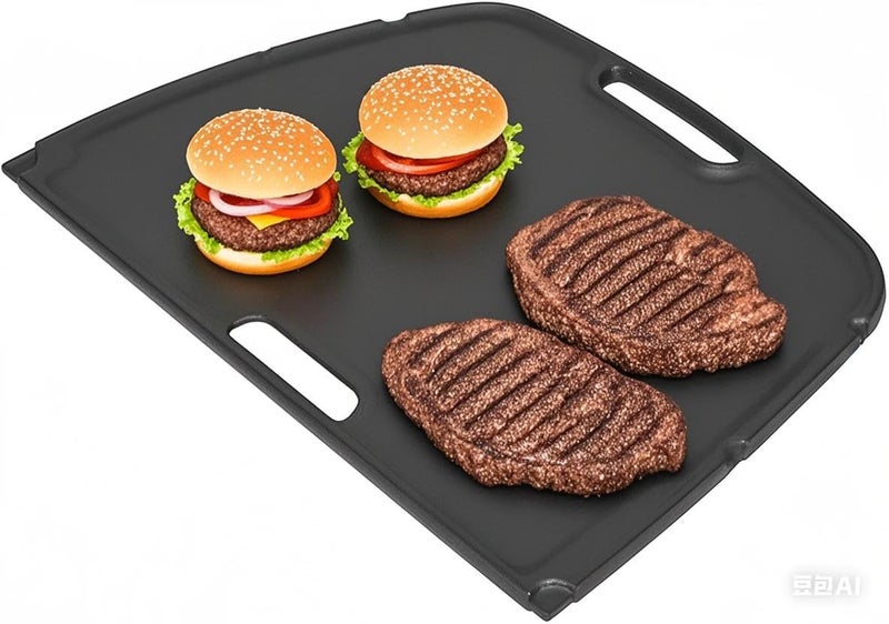 bbq777 Cast Iron Reversible Griddle for Napoleon Gas Grill All TravelQ 285 Series, for Napoleon Travelq 285 Accessories Pro285x, PRO285X-BK, PRO285, PRO285-BK, TQ285X, TQ285X-1, TQ285X-BL, Non-Stick - Image 3