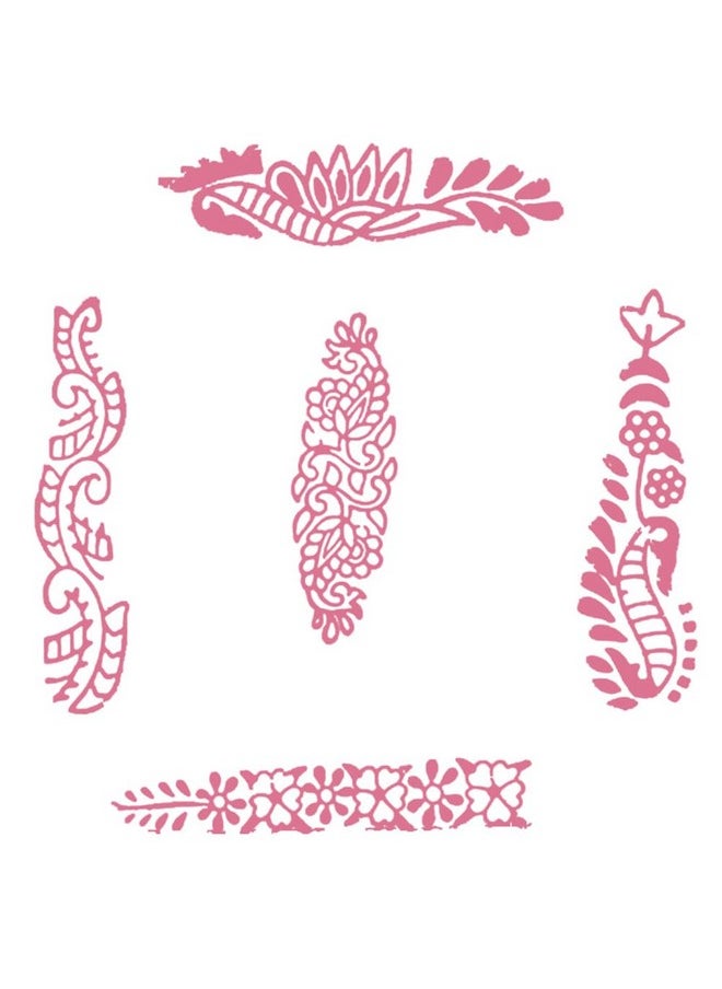 Hashcart Hashcart | Set of 5 | Wood Block Printing Stamps Decorative Floral Design Fabric Stamps for Saree Border Scrapbook DIY Craft Card Making, Clay, Pottery  - Image 2