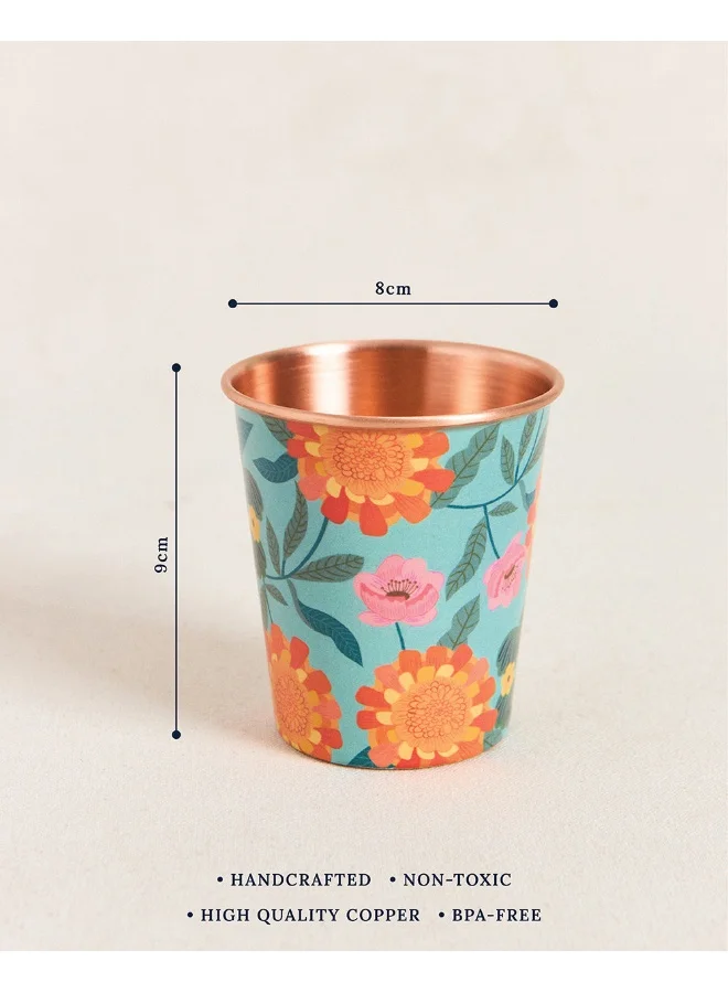 Chumbak Marigold Copper Tumbler, Small, 250ml